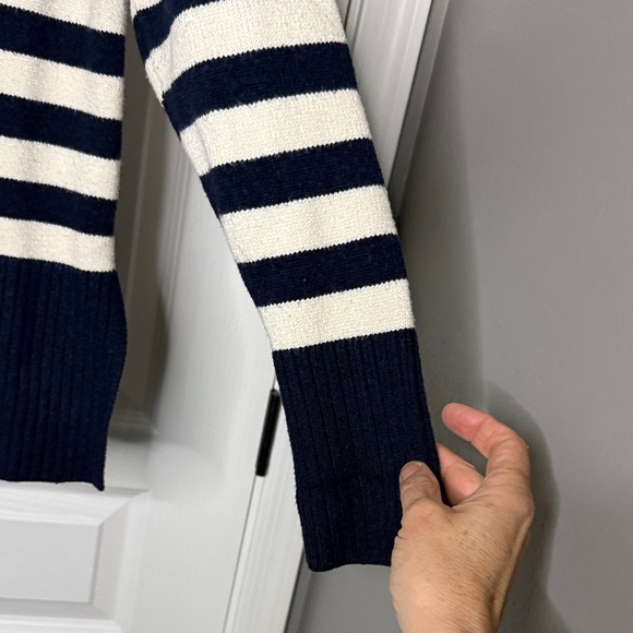 Industri Striped Navy and White Crew Neck Sweater - Picture 3 of 5